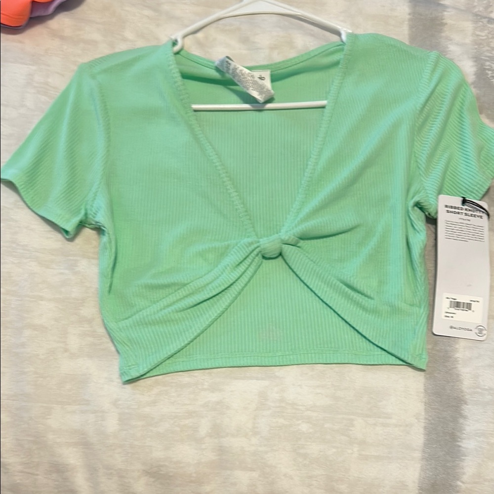 Mint Green Knotted Front Top